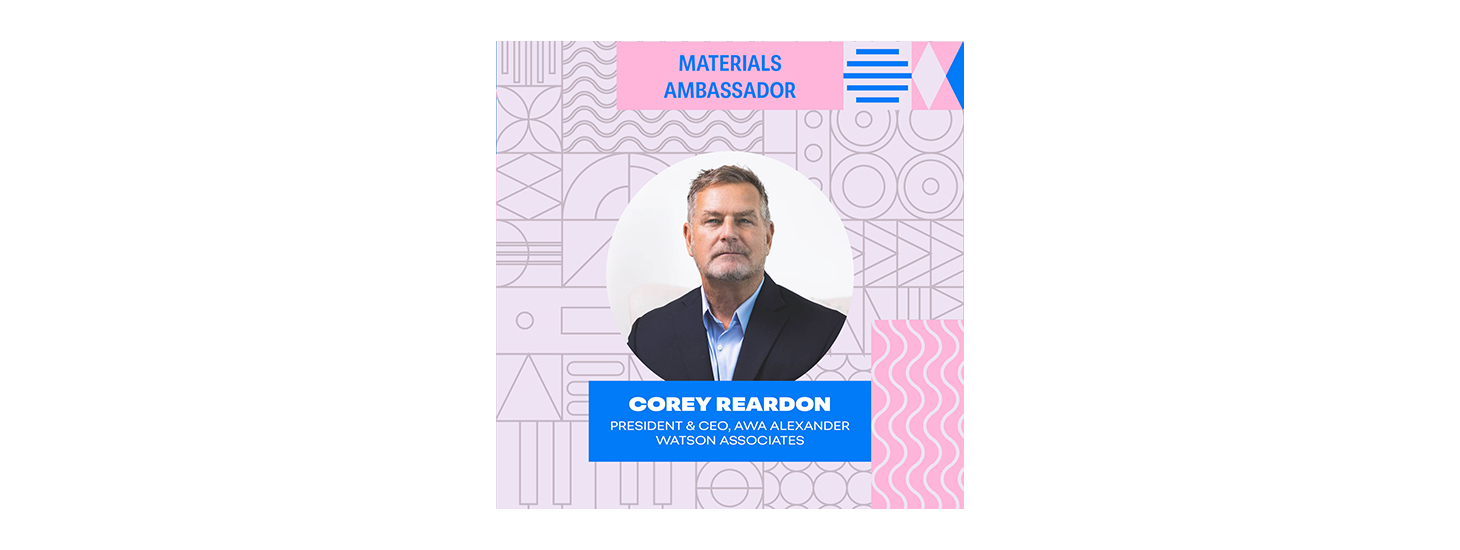 Colourful artworf featuring Corey Reardon, Labelexpo's Materials Ambassador.