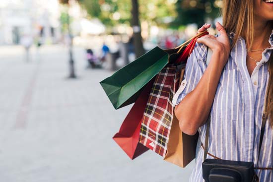 Woman holding shopping bags