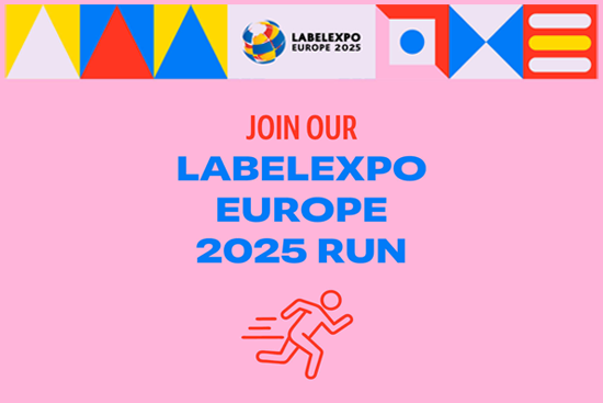 Social media post with the call to action "Join our Labelexpo Europe 2025 run"
